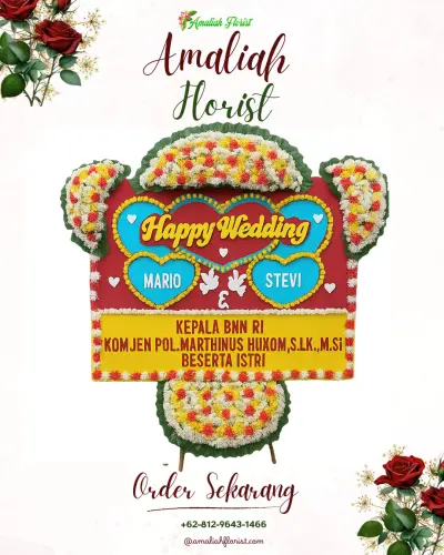 Karangan Papan Bunga Pernikahan di Siwalubanua Ii